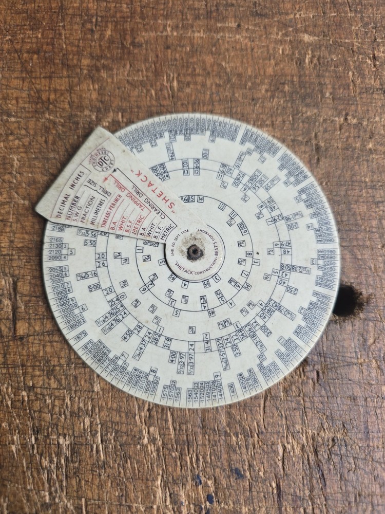 Shetack Engineers DTC Chard 2nd EDITION 1938 DRILL & TAP GAUGE