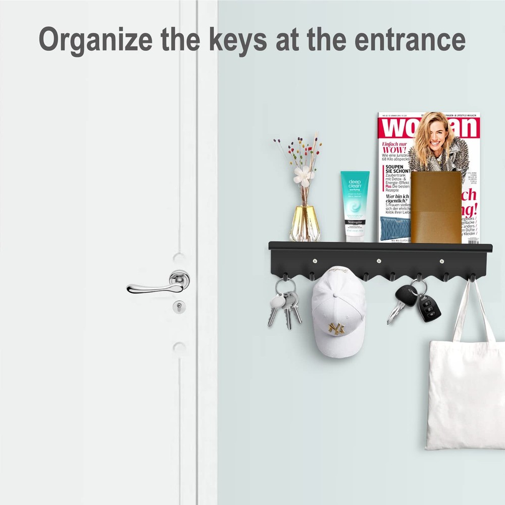 Magnetic Key Hook Mail Organizer for Entryway Refrigerator Kitchen Office