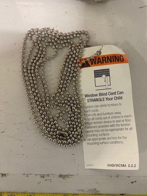 Roller Shade Chain Loop Stainless Steel 5' loop