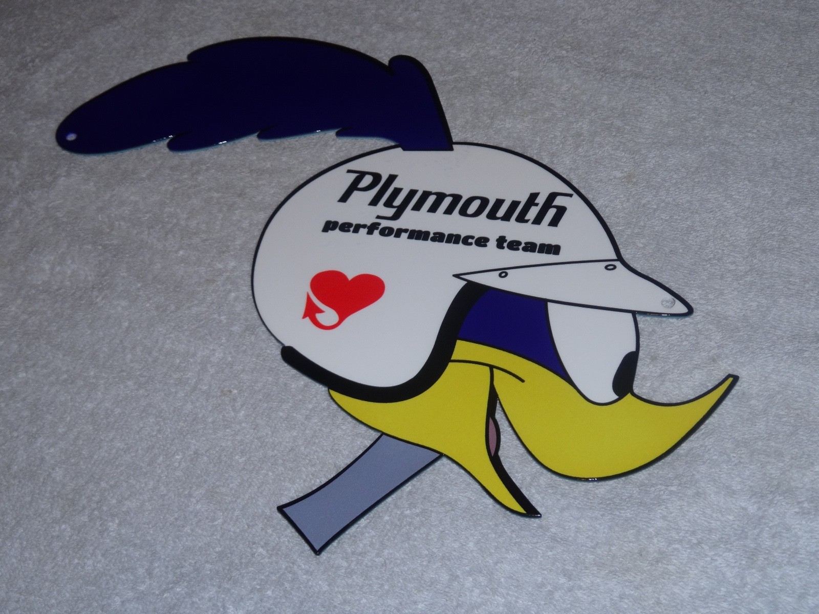 VINTAGE ROAD RUNNER DODGE PLYMOUTH PERFORMANCE 13" METAL GAS OIL SIGN ROADRUNNER