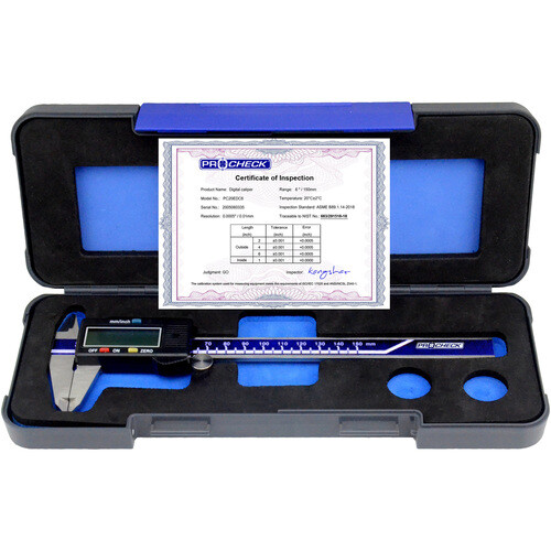 8" Electronic Calipers with Case Precision .0015" Measuring Tool Certified EDC8