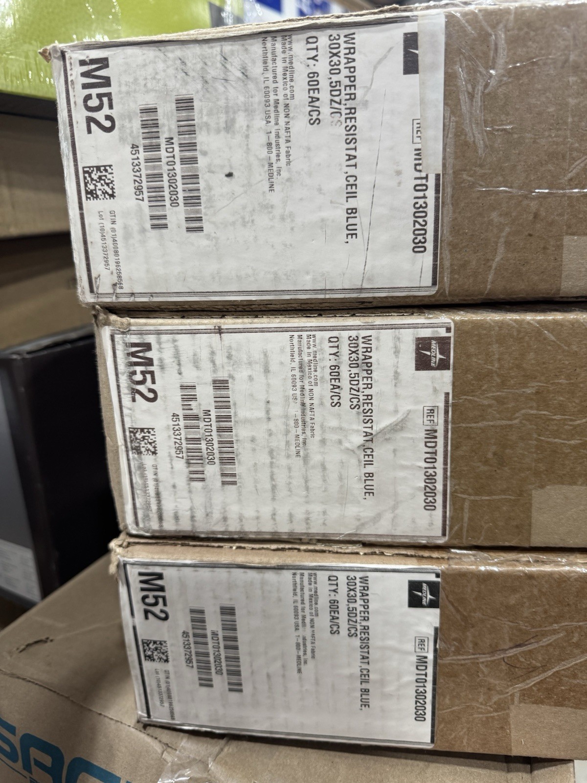 Medline MDT01302030 ResiStat Reusable Sterilization Wrappers 30"x30" Case of 60