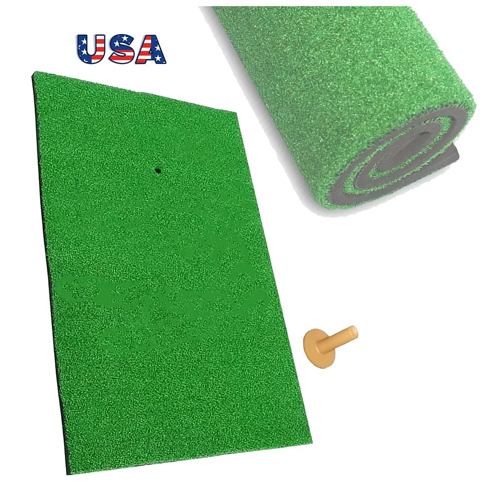 Golf Swing Hitting Mat Artificial Turf Portable Practice Tee Training Home Use