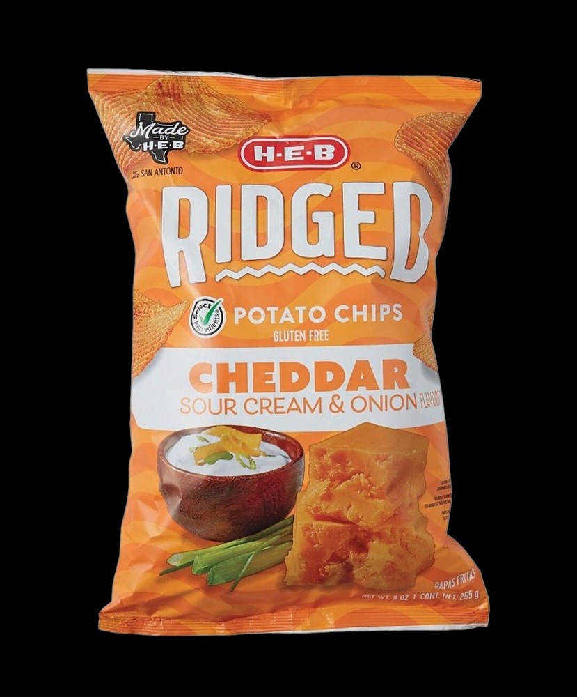 Ridged Cheddar Flavored Potato Chips 9oz Bag