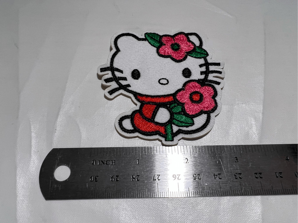 Hello Kitty with Flower Iron on Patch