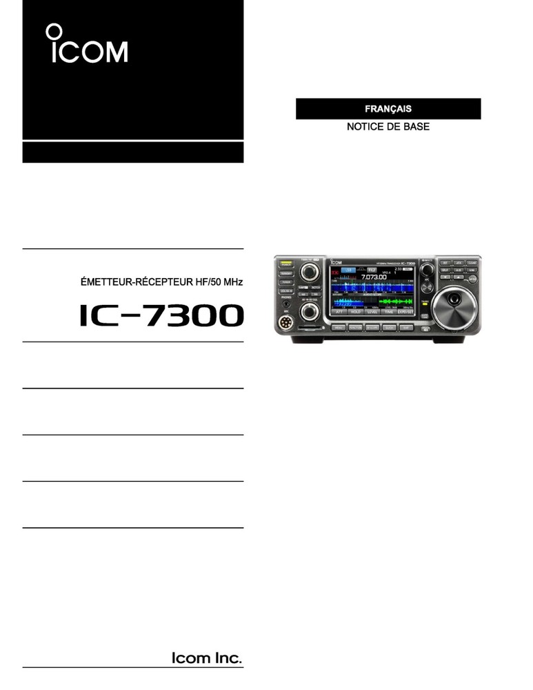 ICOM IC-7300 BASIC INSTRUCTION MANUAL IN FRENCH