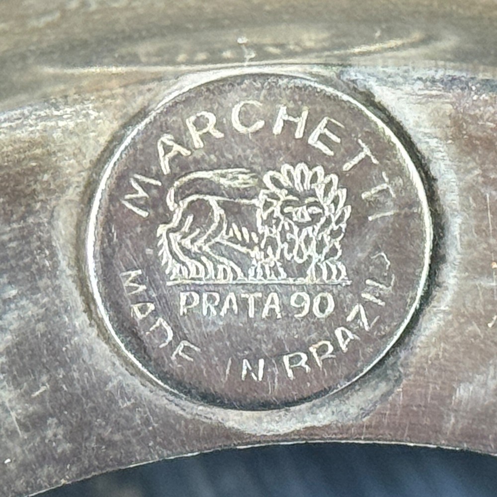 VTG Marchetti Prata 90 Brazil Silver Plated Hinged Lid Server Glass Bowl Lion