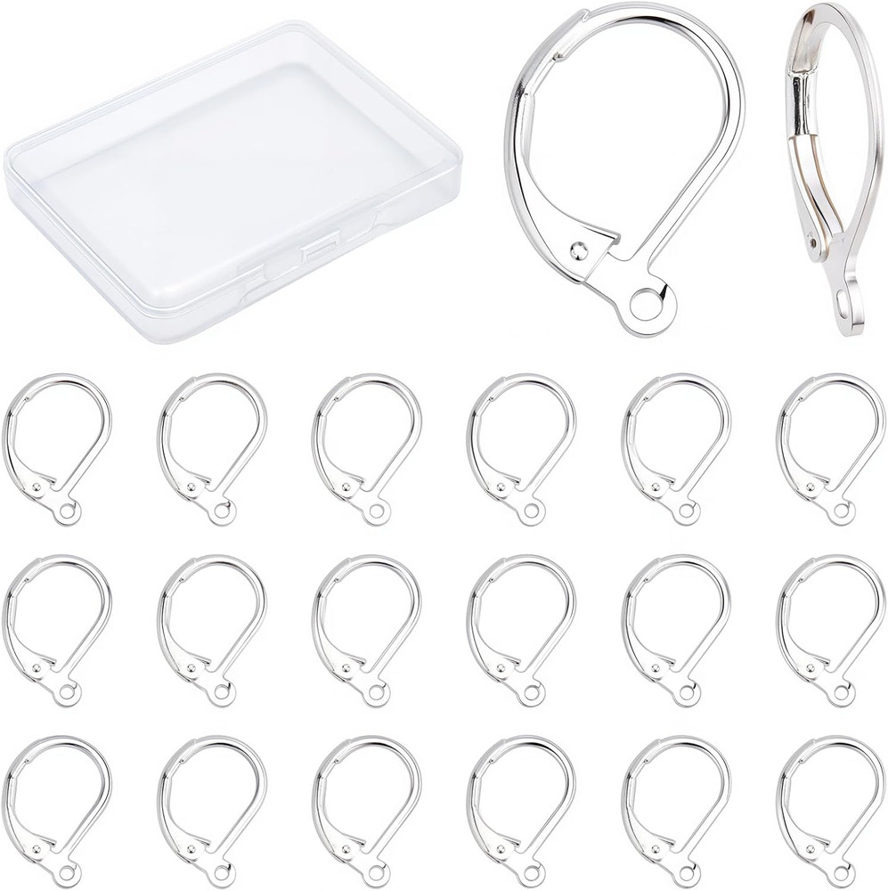 40Pcs Leverback Earrings Hooks Toggle Earring Clasps Lever Back Earring Hooks Ea