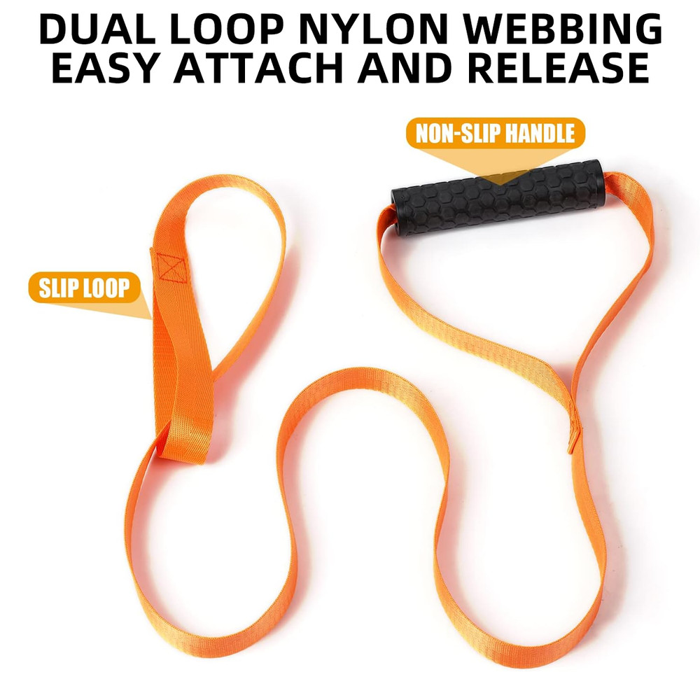 3Pcs Deer Drag Harness Puller Sled Rope with Self-Lock Loop Easy-to-Grip Handle