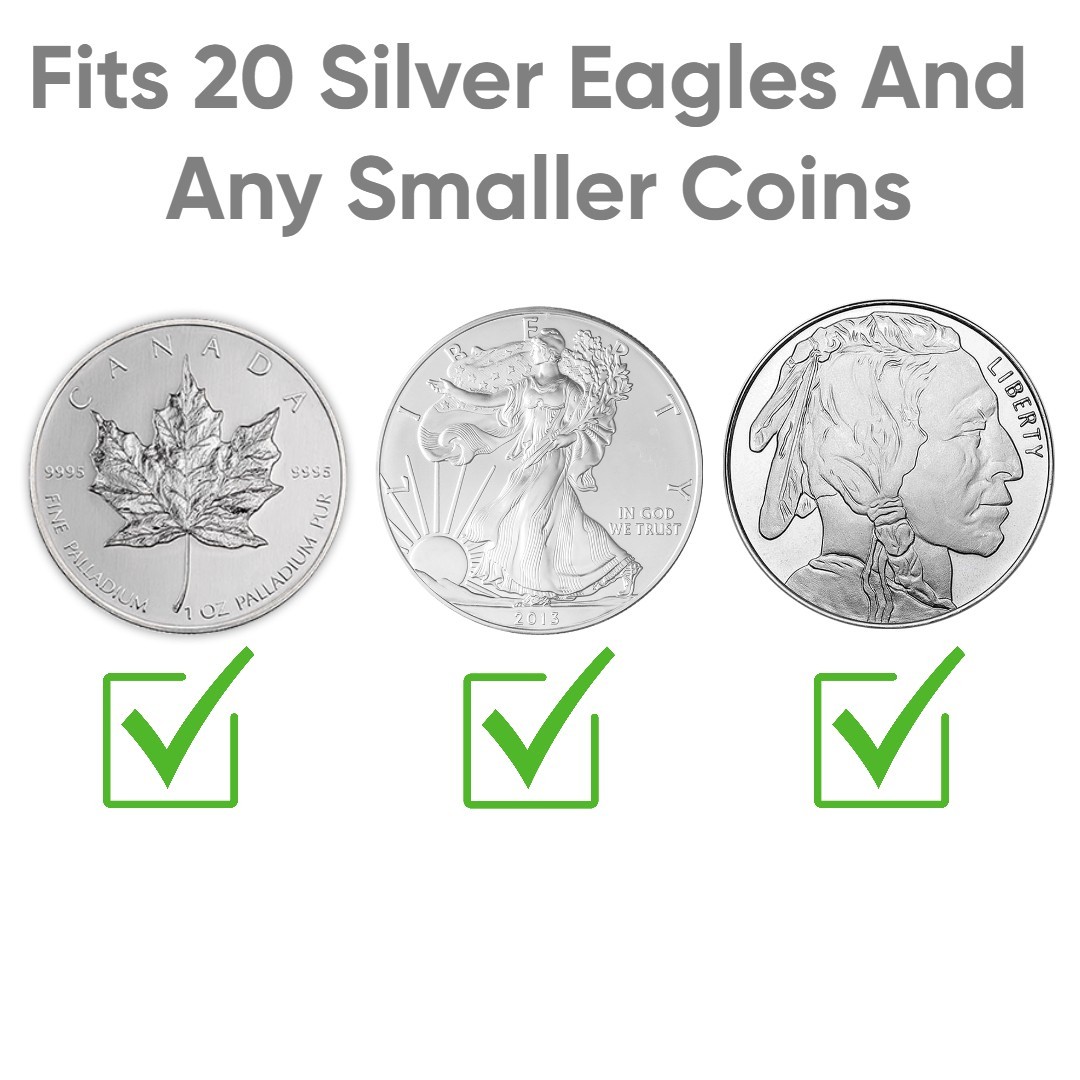 1oz Silver Coin Storage Tube Holder For 20 1oz Silver American Eagle Coins