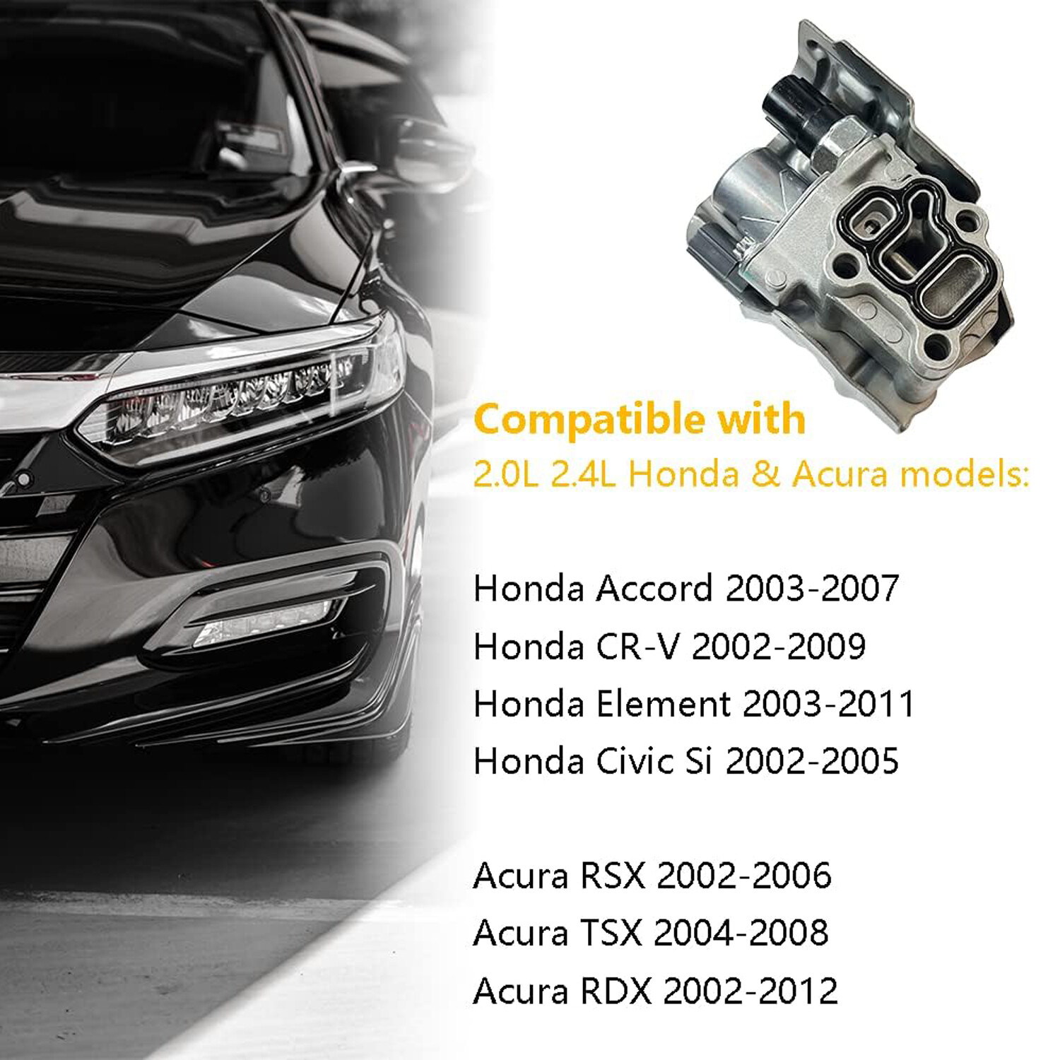 Spool Valve VTEC Solenoid For Honda Accord Civic CRV Acura RSX OE#15810-PRB-A03