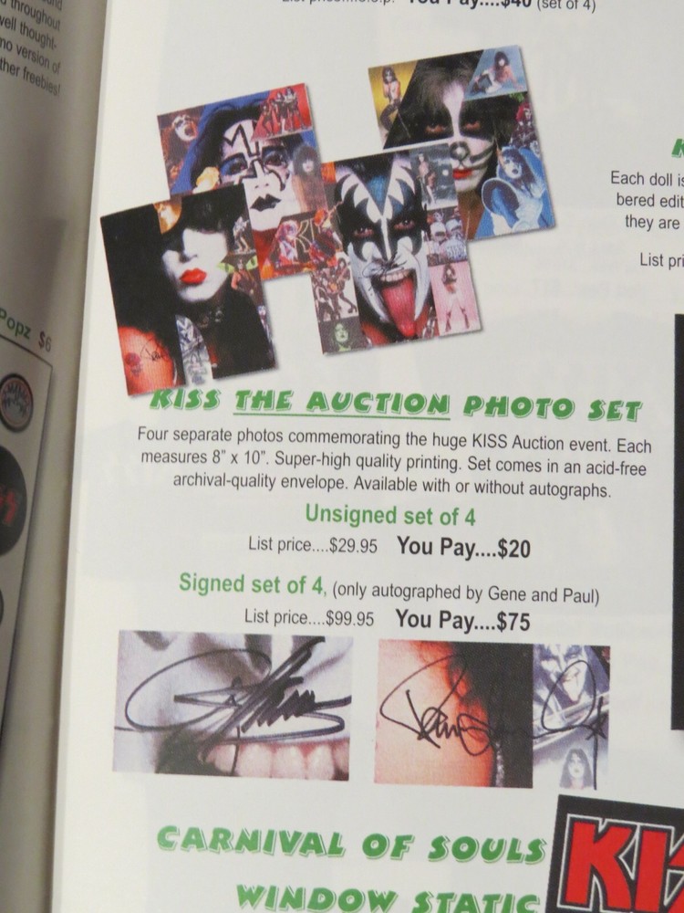 KISS OFFICIAL GENE SIMMONS AUTOGRAPH BUTTERFIELDS 8X10 PHOTO 2000