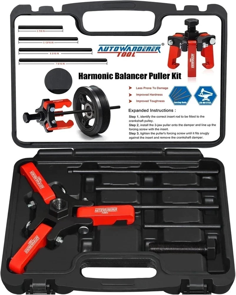 Harmonic Balancer Puller with Adjustable 3-Jaw Puller Kit, Forcing ... Fast Ship
