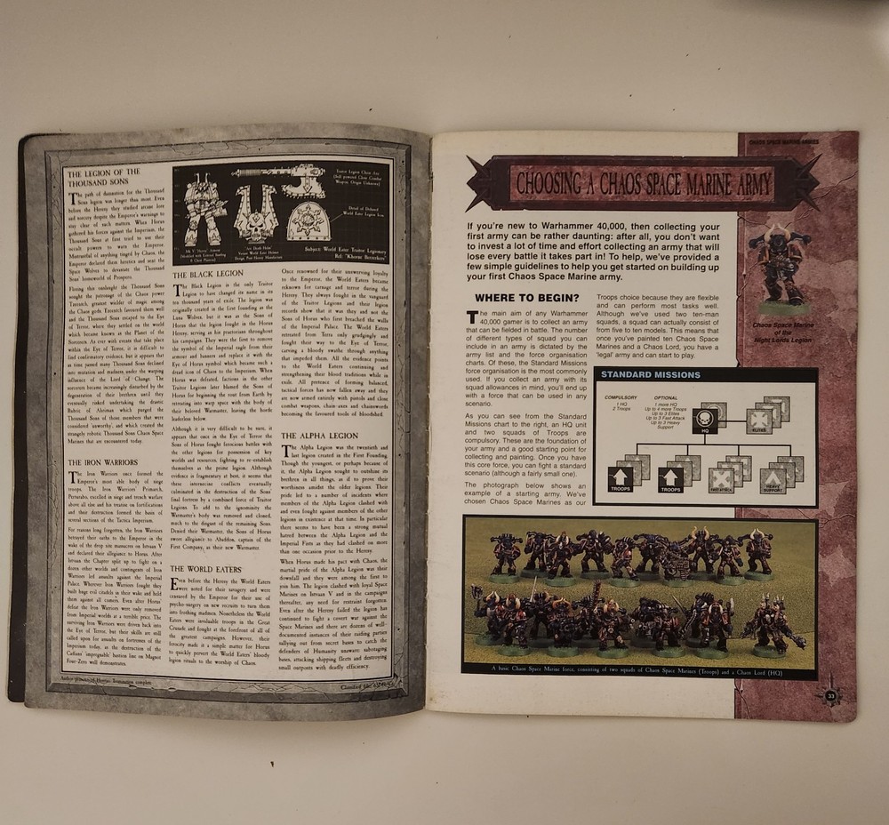 Games Workshop Warhammer 40k Chaos Space Marines Codex Supplement 1999 3rd Ed