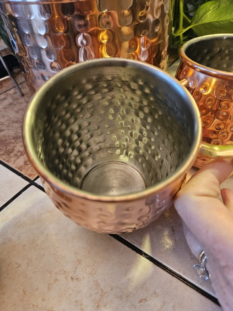 Hammered Copper Bar Tools Drink Mix Set