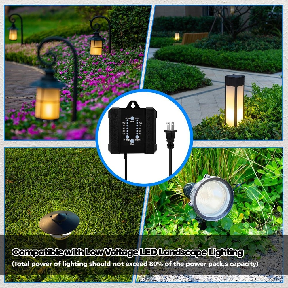 100W Low Voltage Landscape Transformer with Countdown Timer & Photocell Sensor