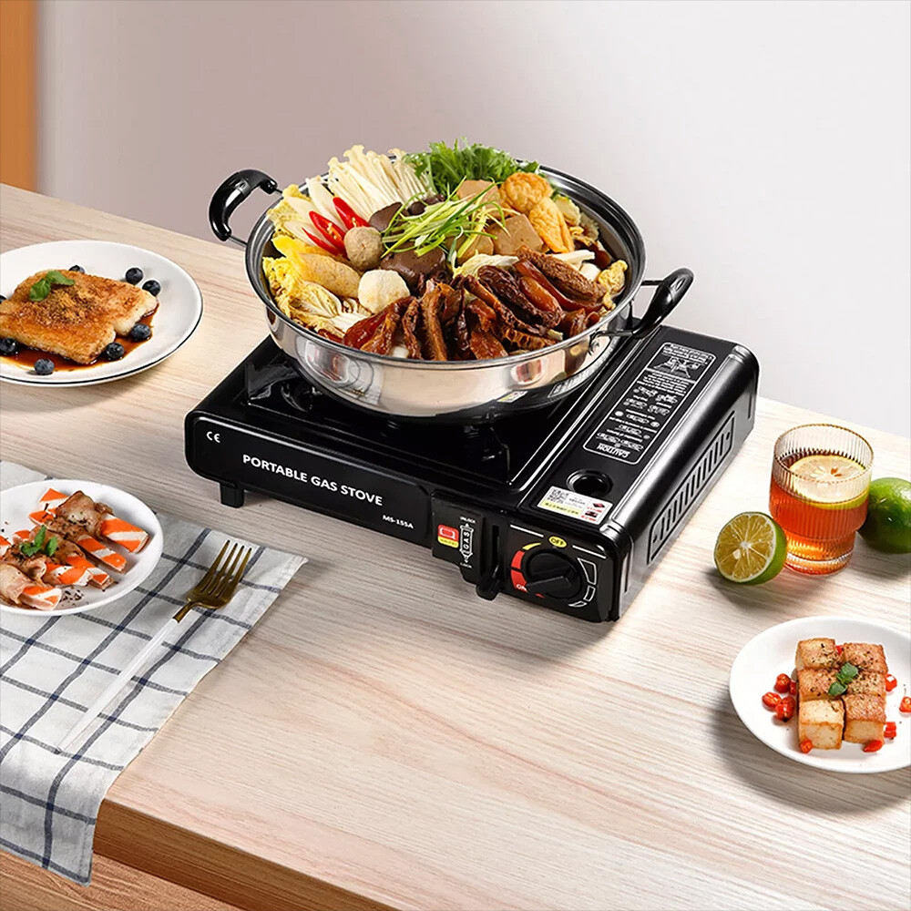 Portable Camping Stove Propane & Butane Hiking Dual Fuel Brass Cooking Burner US