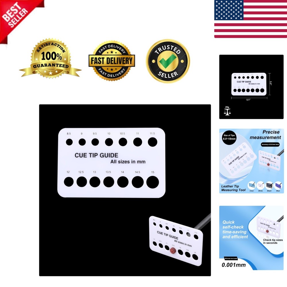 Billiard Cue Tip Measure Tool, Cue Tip Size Measure Tool