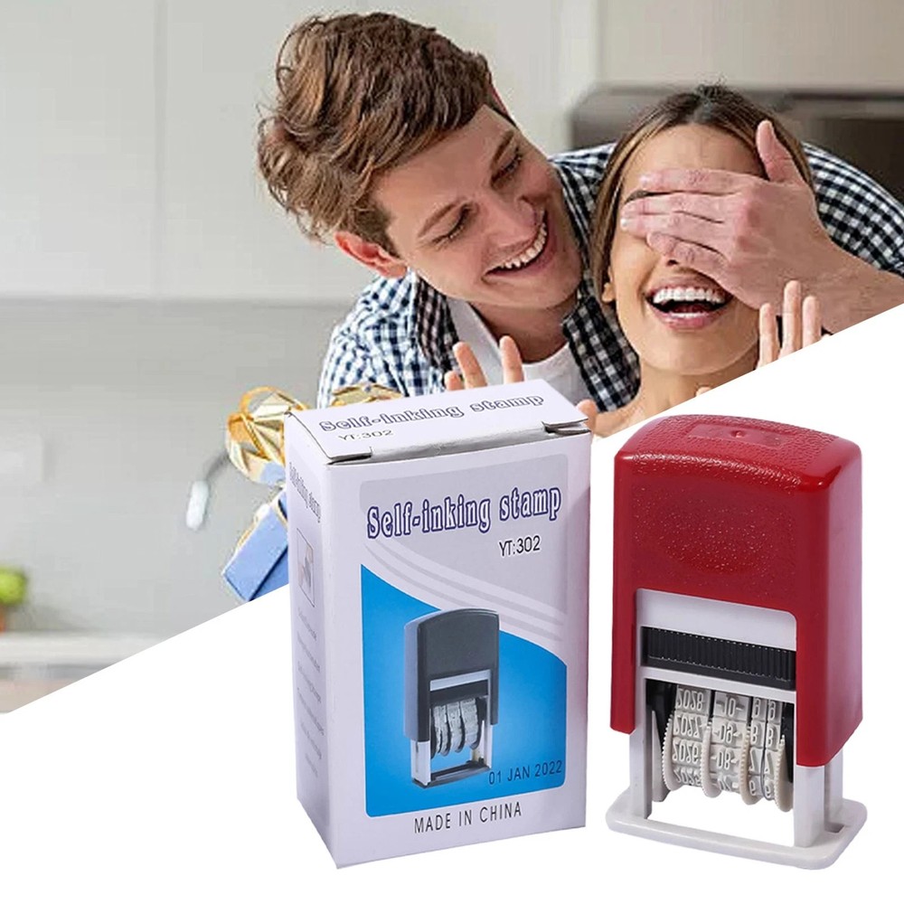 Handle Rubber Stamper Line Dater Adjustable Rubber Date Stamper for Office**