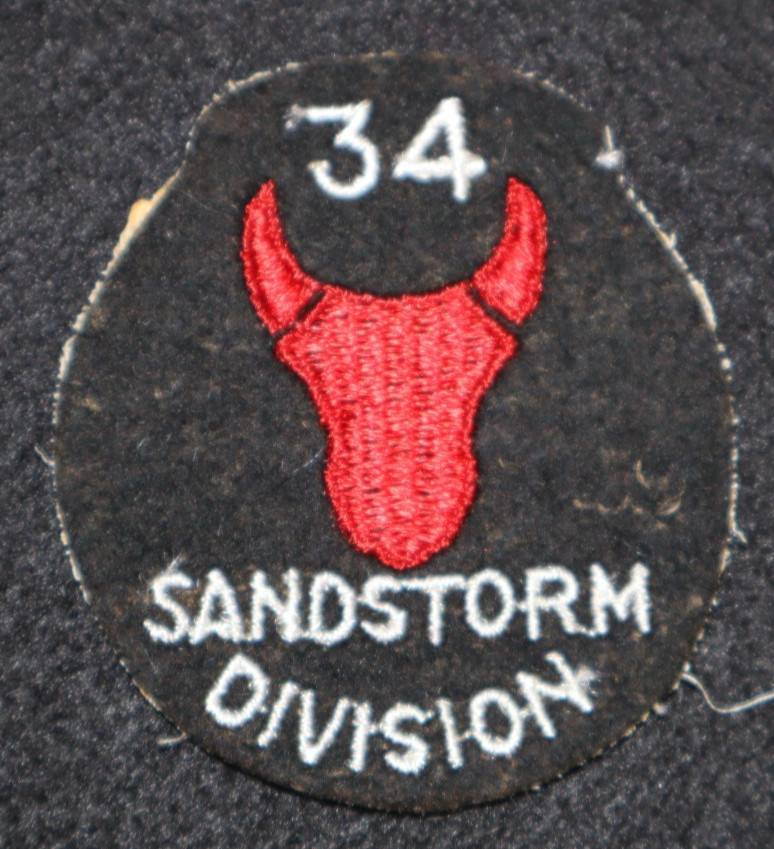 Pre-WWII / Interwar US Army 34th "Sandstorm" Division SSI Shoulder Patch Gauze B