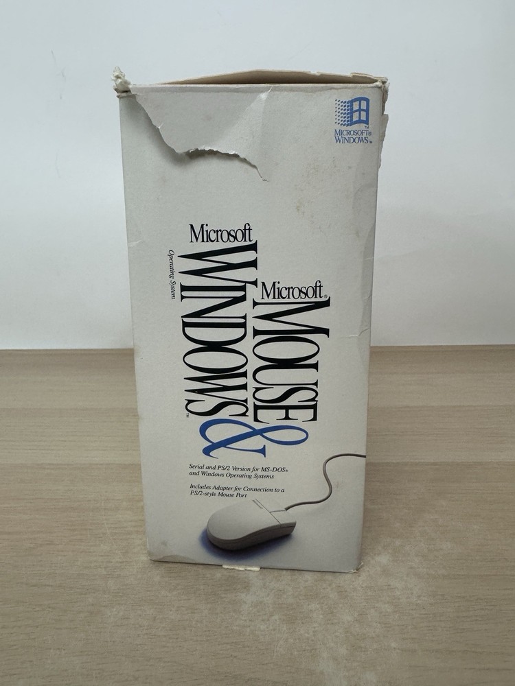 Microsoft Windows 3.1 Operating System + Microsoft Mouse - Vintage 1992 Big Box