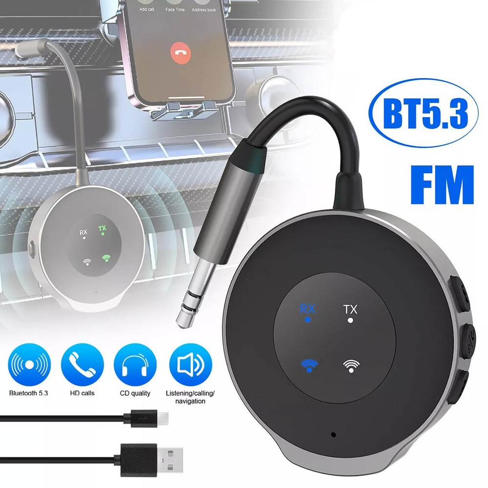 Brand New Bluetooth 5.3 Wireless Transmitter Receiver Car Aux Audio Adapter