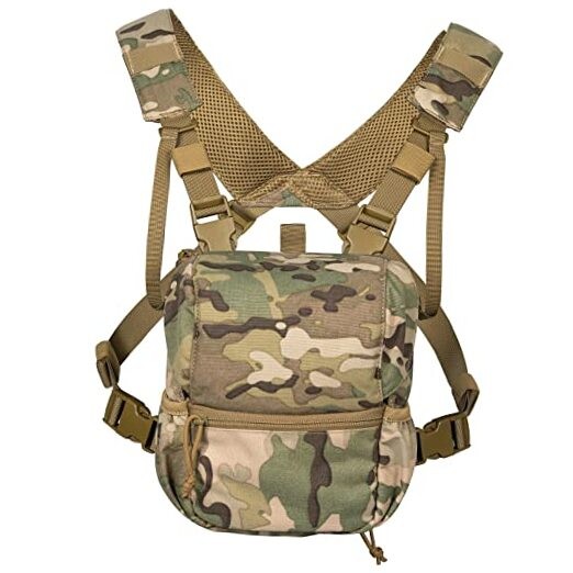 Binocular Harness, Adjustable Binocular Harness Chest Pack with Large Camo
