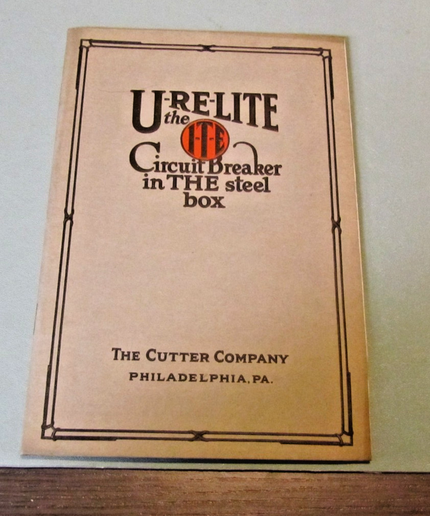 1920 The Cutter Company Urelite Steel Box Circuit Breaker Advertising Catalog
