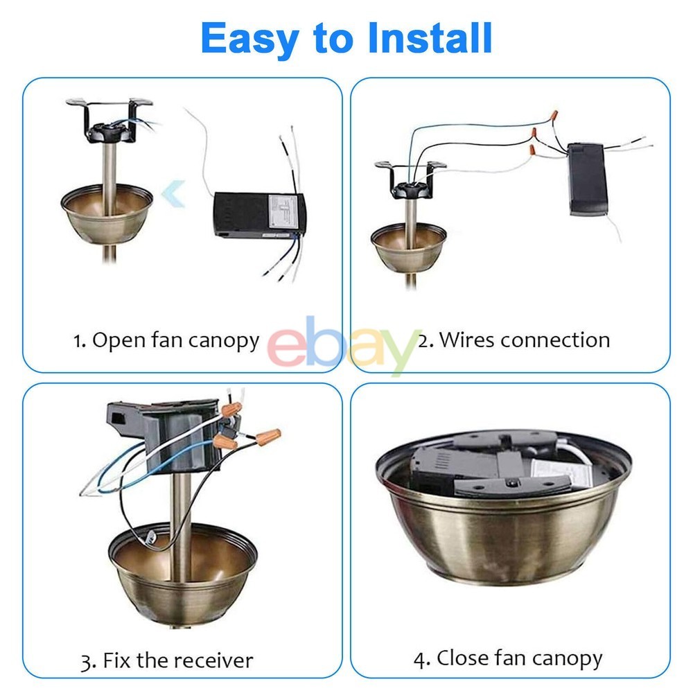Universal Ceiling Fan Lamp Light Timing Wireless Remote Receiver Kit For Hunter