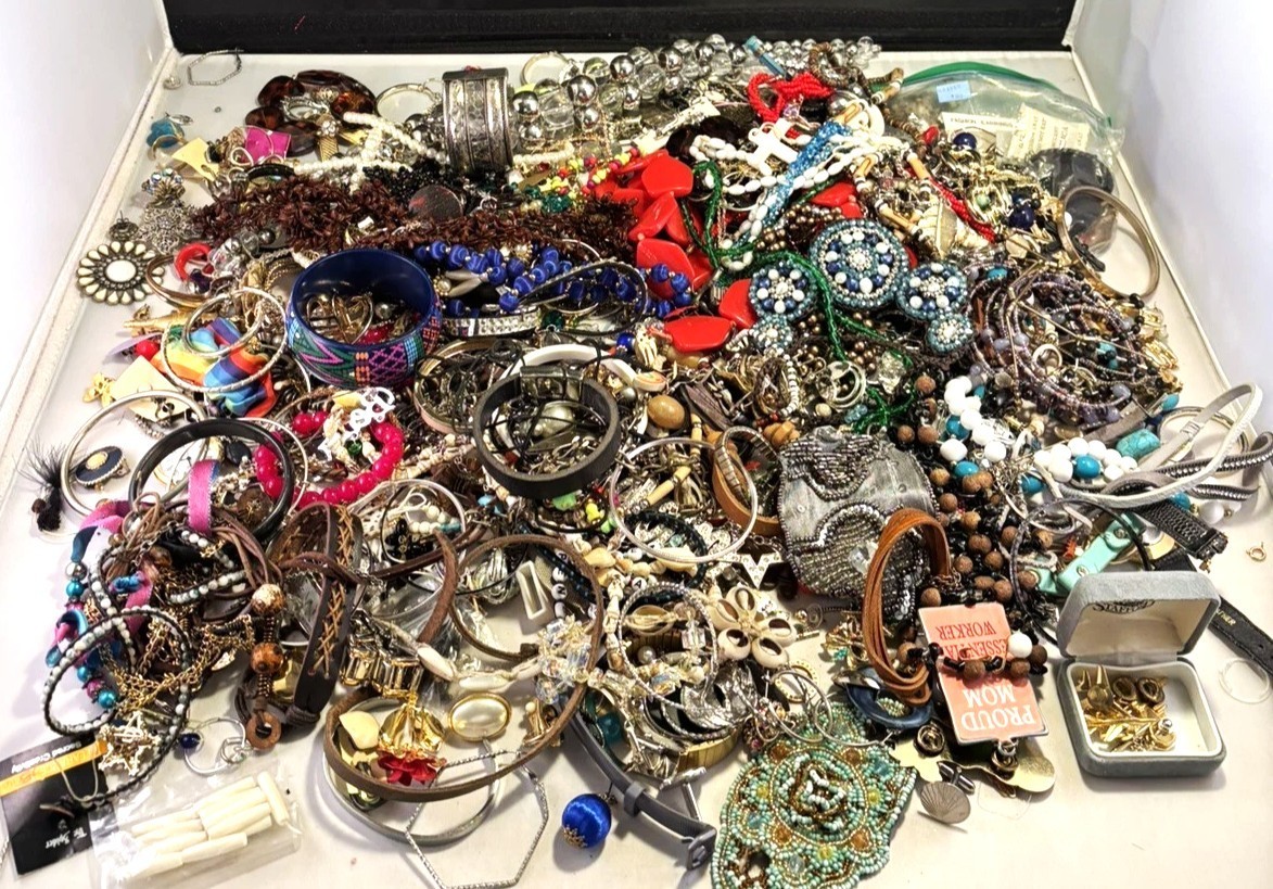 3 Pounds 3 Lbs Old Unsearched Jewelry Lot VTG & Now Junk & Wear & Resell Tangled