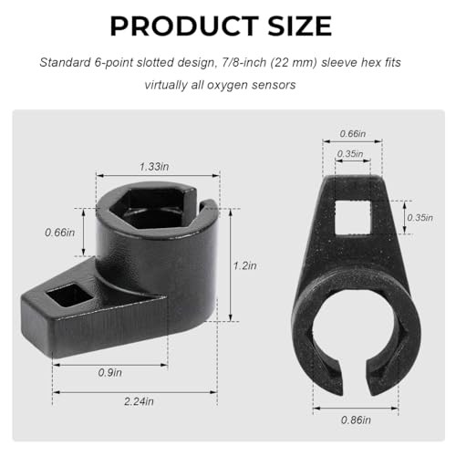 Offset Oxygen Sensor Socket, 3/8-Inch Drive by 7/8-Inch 22 mm O2 Sensor