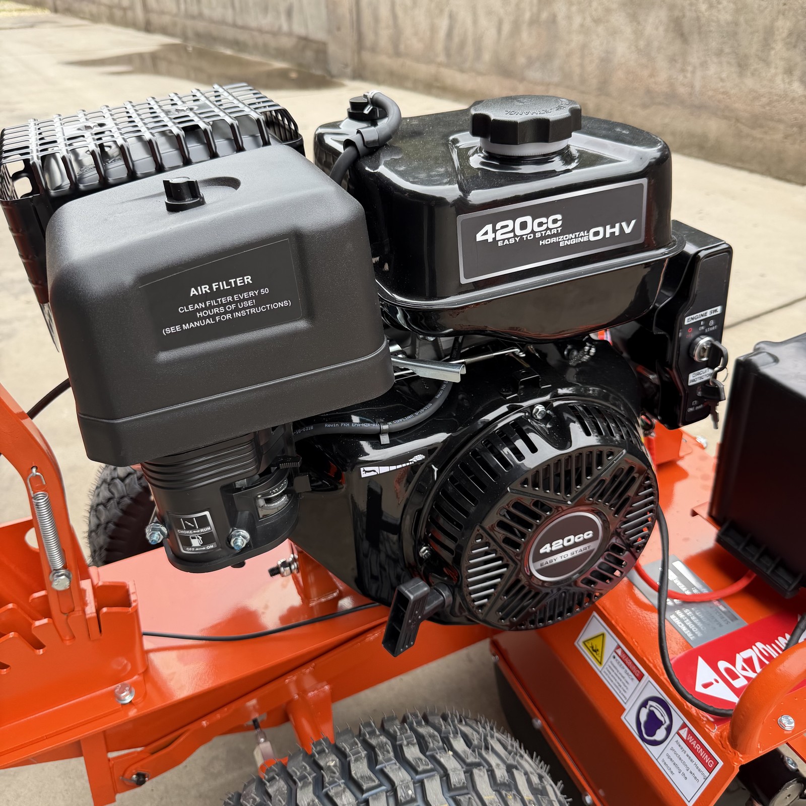 15HP E-Start Gas Powered Trencher, 420cc 24'' Trench Depth/4'' Trench Width