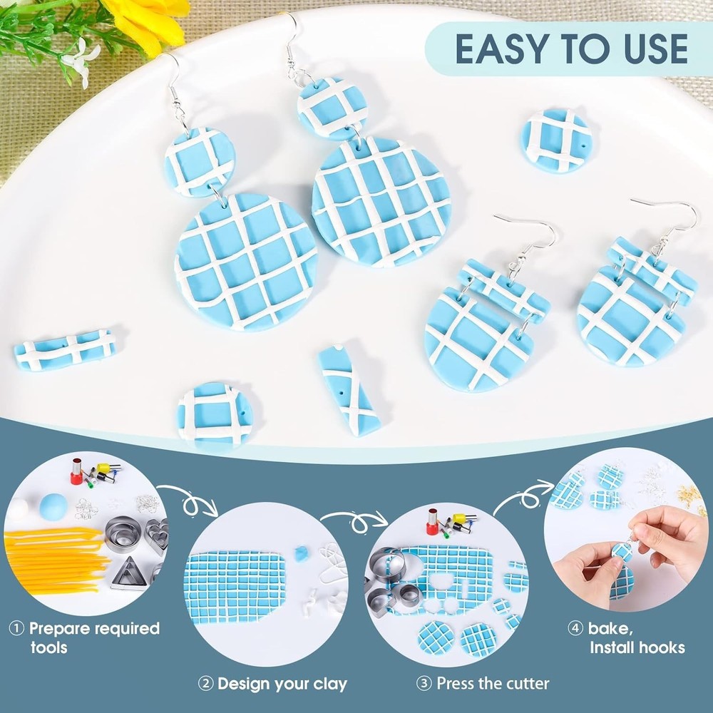 Polymer Clay Earring Making Kit with Gift Box, Including 32pcs Polymer Clay C...