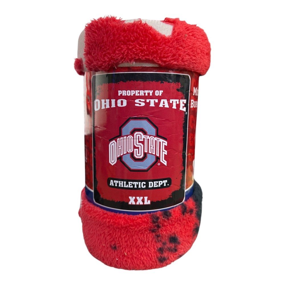 Ohio State Buckeyes "Burnout" Micro Raschel Throw Blanket