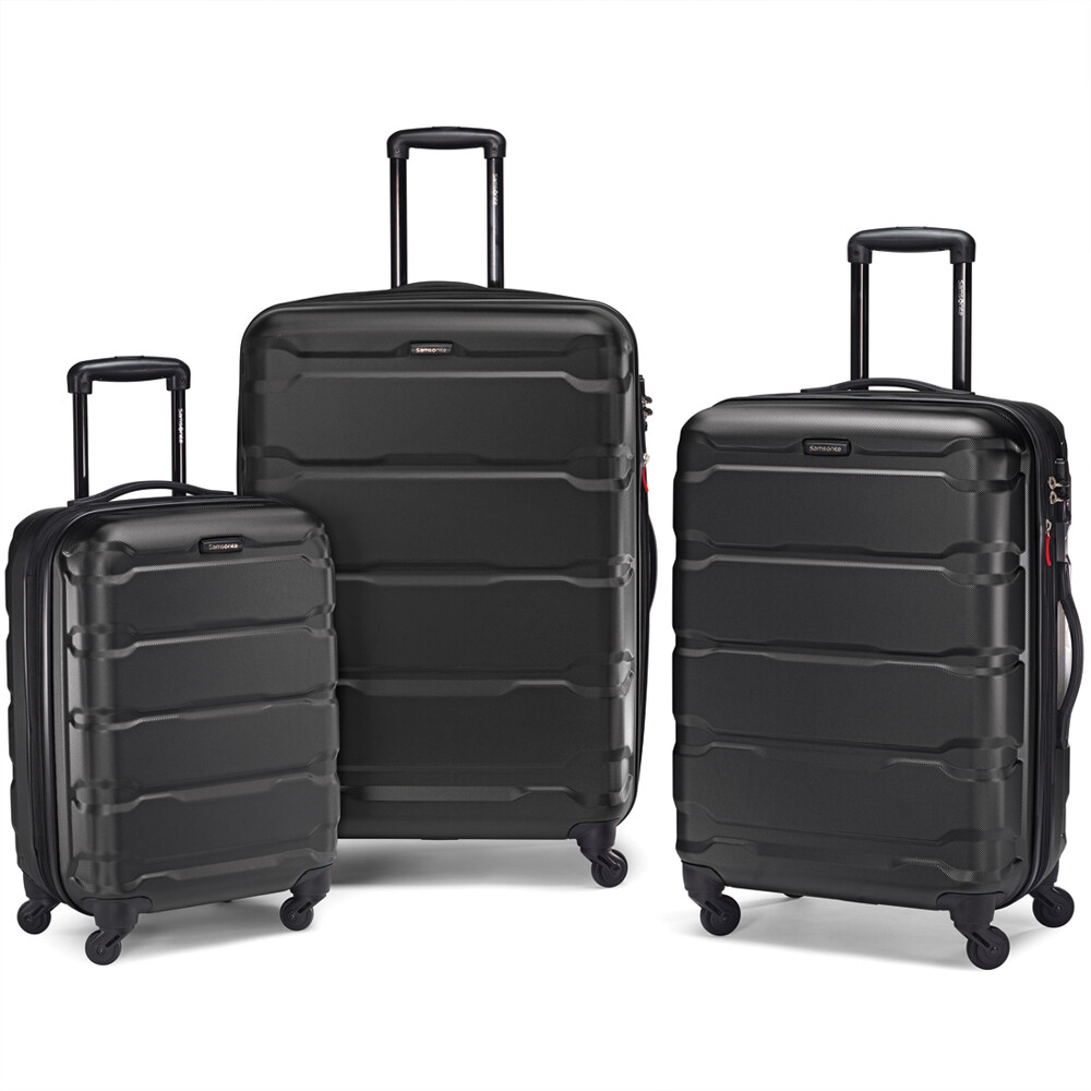 Samsonite Omni Hardside Luggage 20" Spinner Black + 10pc Luggage Accessory Kit