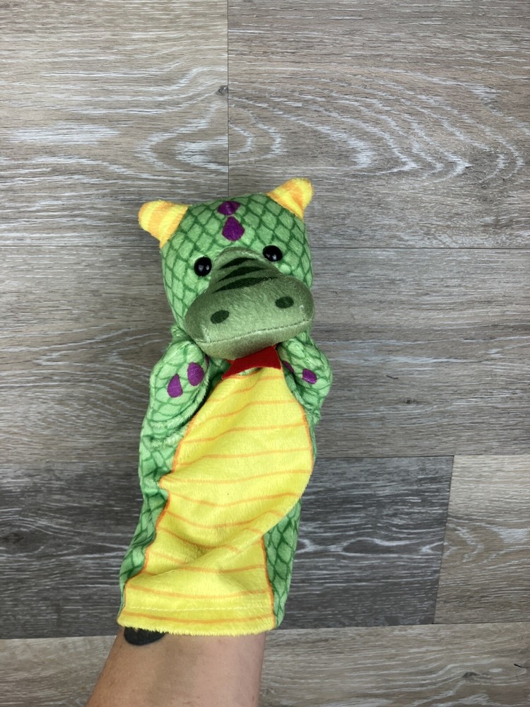 Dragon Hand Puppet Green 9” Long