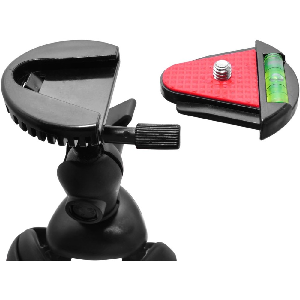 Xit 12-Inch Camera Tripod with Flexible Legs, Quick Release Plate & Bubble Level