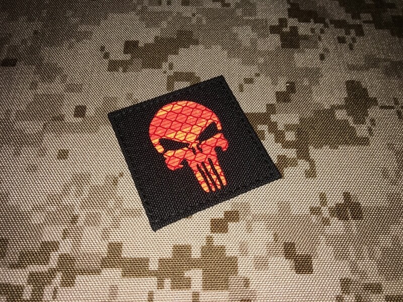 Warrior Skull Navy Seal Reflective Patch (Black-Red) WR-PTPS-BR