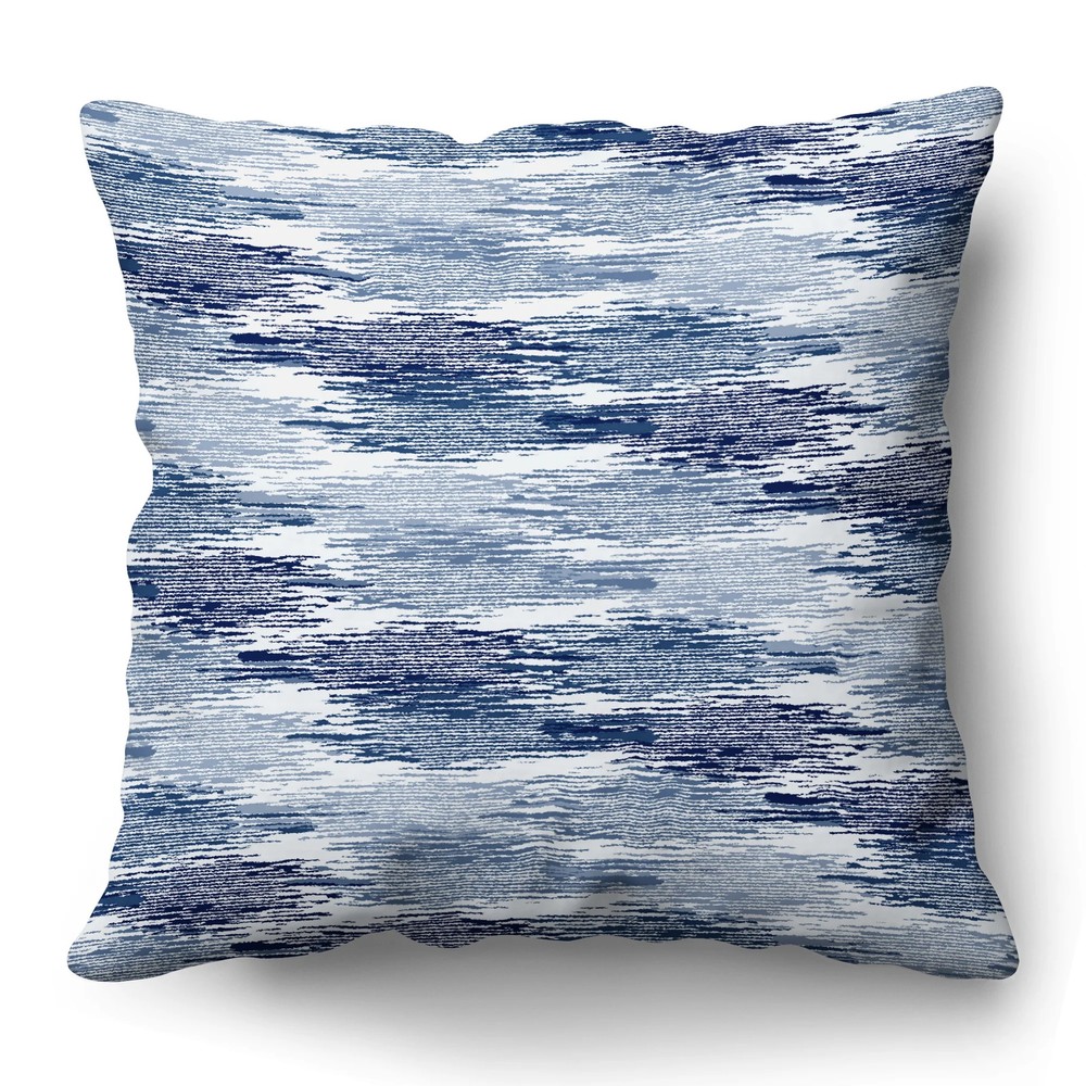 Americanflat 18"x18" Abstract Blurred Throw Pillow with Premium Polyester - Blue