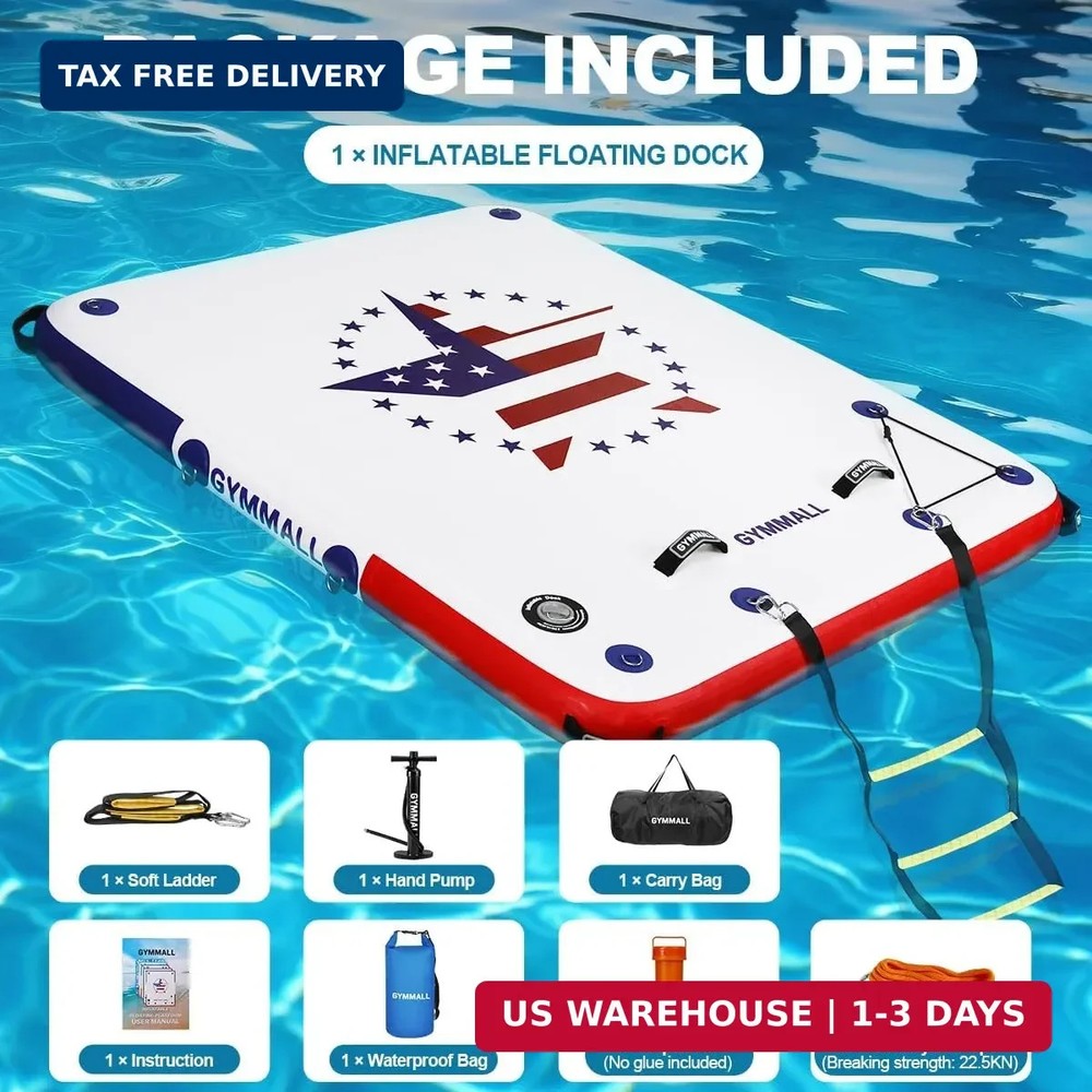 Inflatable Floating Dock Platform, 5FT/ 6FT/ 8FT/ 10FT/ 12FT Air Dock Platform F