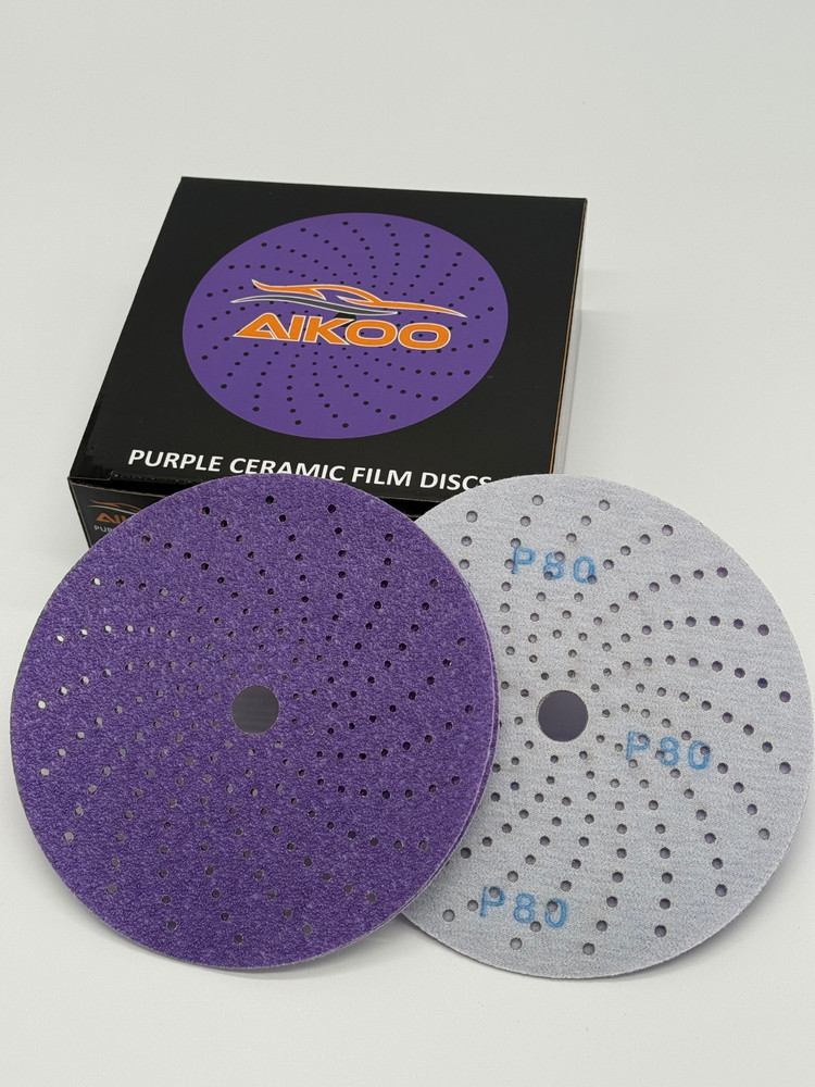AIKOO 6" Hook & Loop Ceramic Multi-hole Sanding Discs Orbital DA Sanders Paper