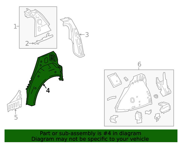 Genuine GM Rear Driver Side Wheelhouse Outer Panel 95486719