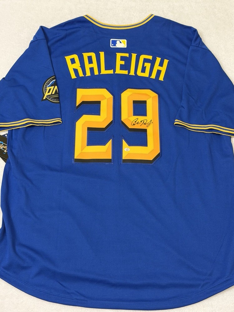 Cal Raleigh Signed Seattle Mariners MLB Baseball Jersey with COA