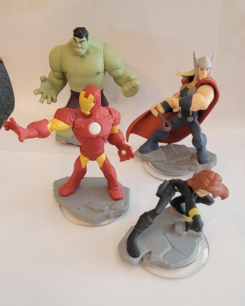 Disney Infinity Figures Thor Black Widow  Hulk Iron Man,4 Marvel