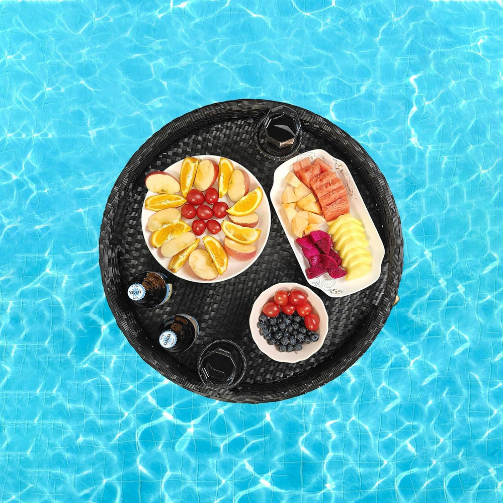 Floating Pool Tray - Ideal for Food & Drinks - Round Floating Table