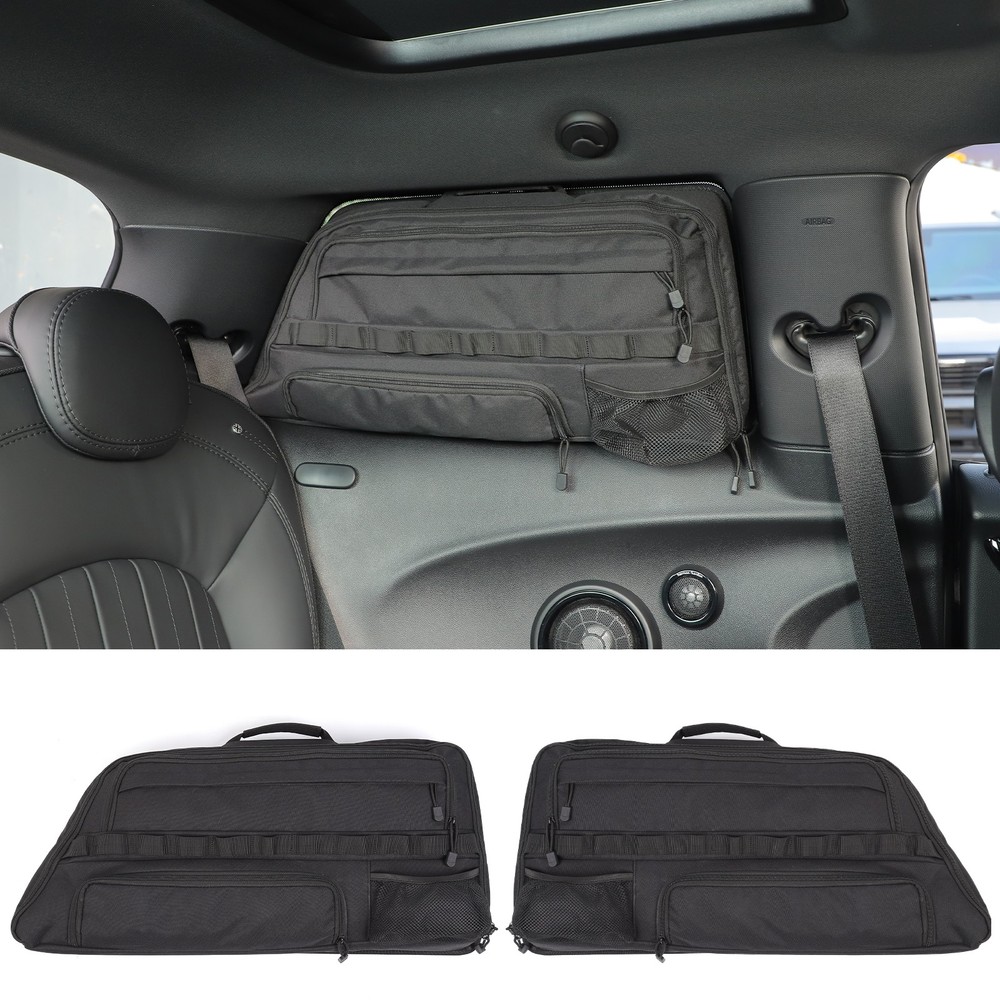 2PCS Black Tailgate Window Package Bag For BMW Mini 2001+