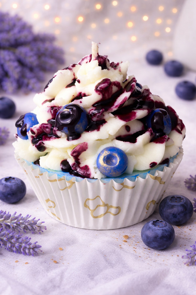 Blueberry Cheesecake Cupcake Candle