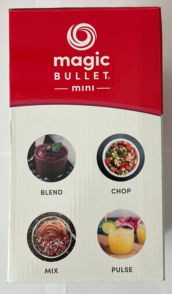 Magic Bullet Mini NIB Compact Personal Blender Silver Black New Open Box