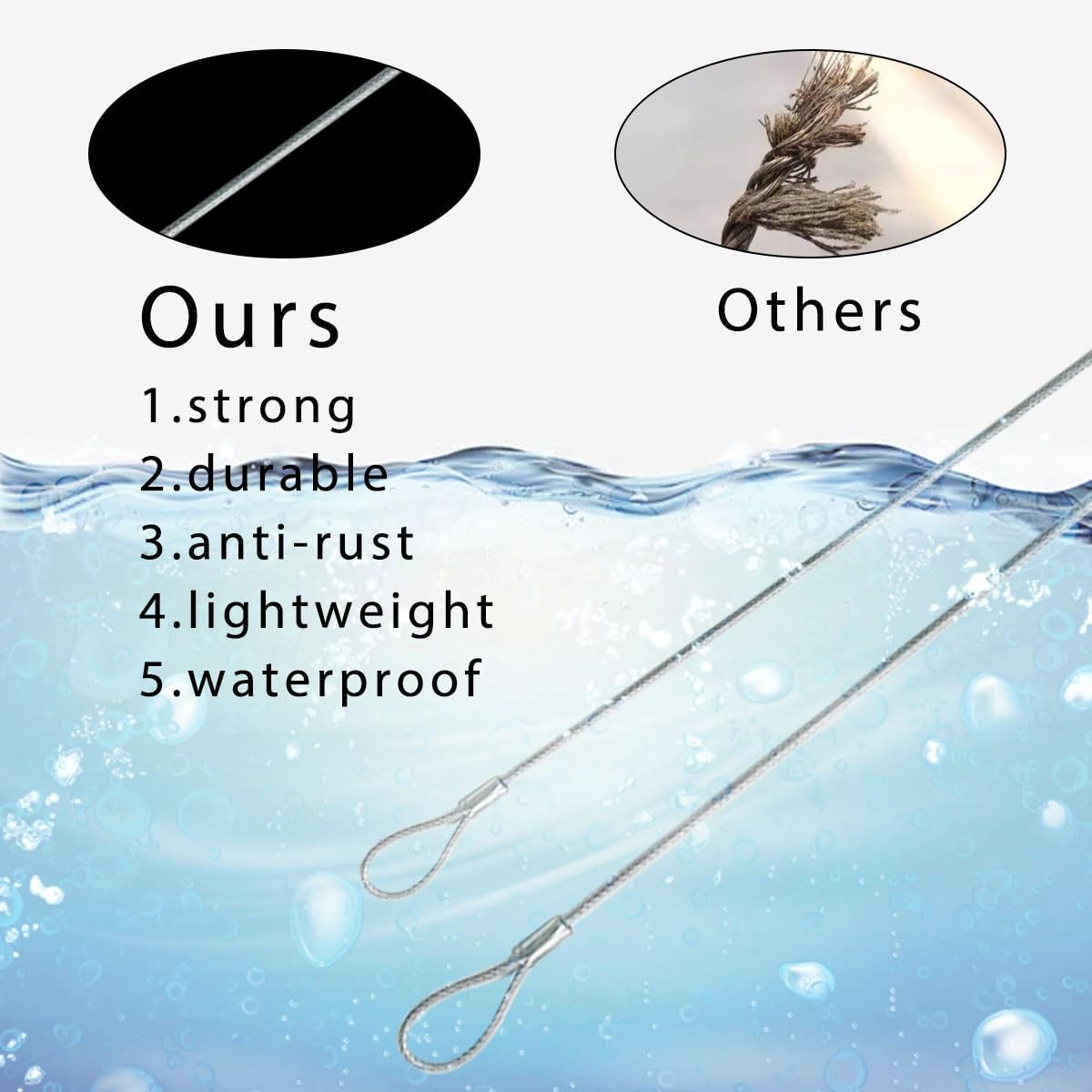 5 Pack Luggage Lock Safety Cable, Stainless Steel Cable with Loops, Stainless...