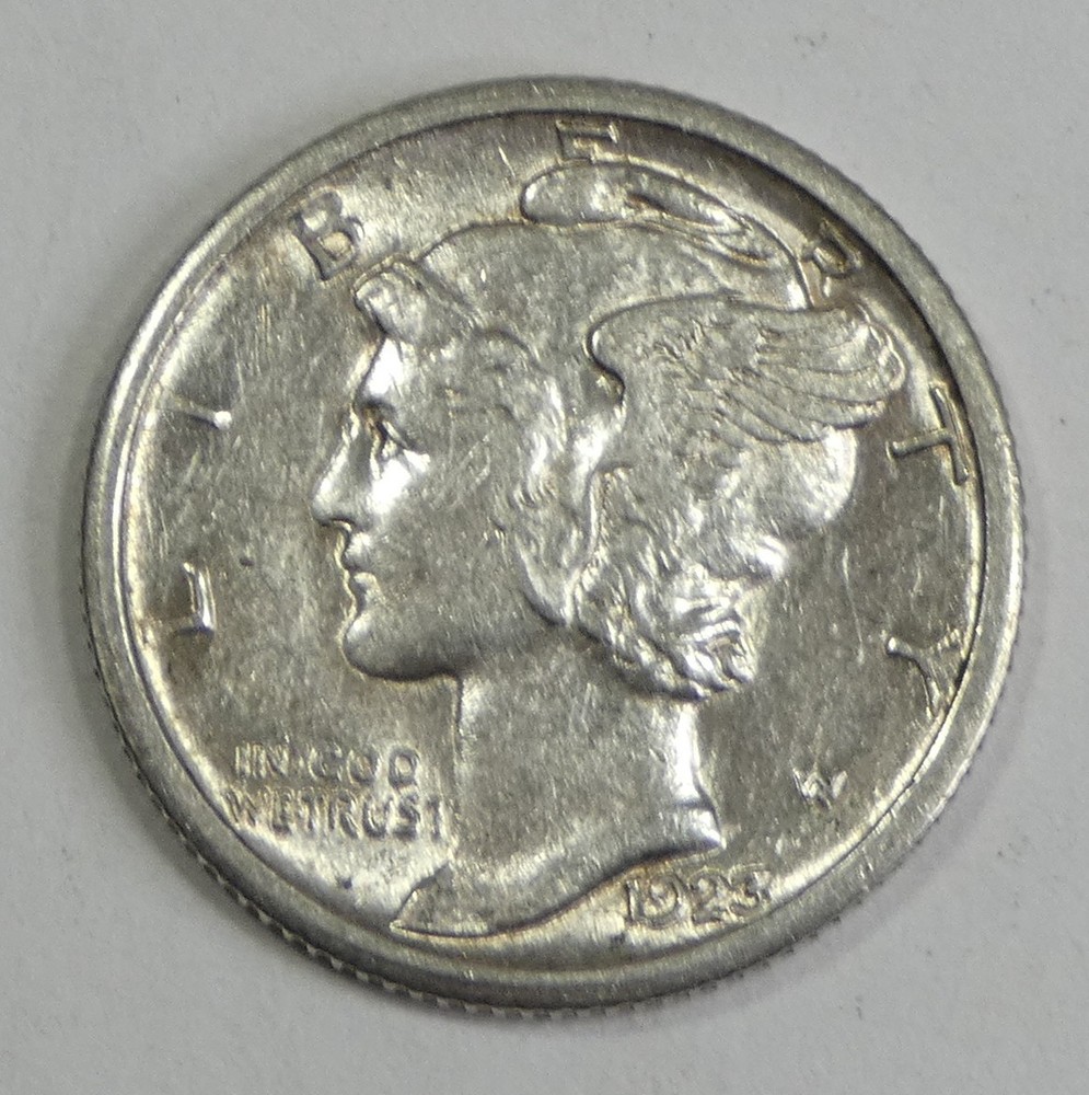 1923-S Mercury Dime ALMOST UNCIRCULATED Silver 10c